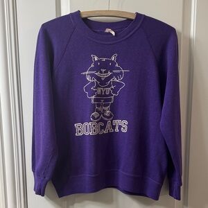 Vintage Collegiate Pacific NYU New York University Bobcats Purple Sweatshirt XS